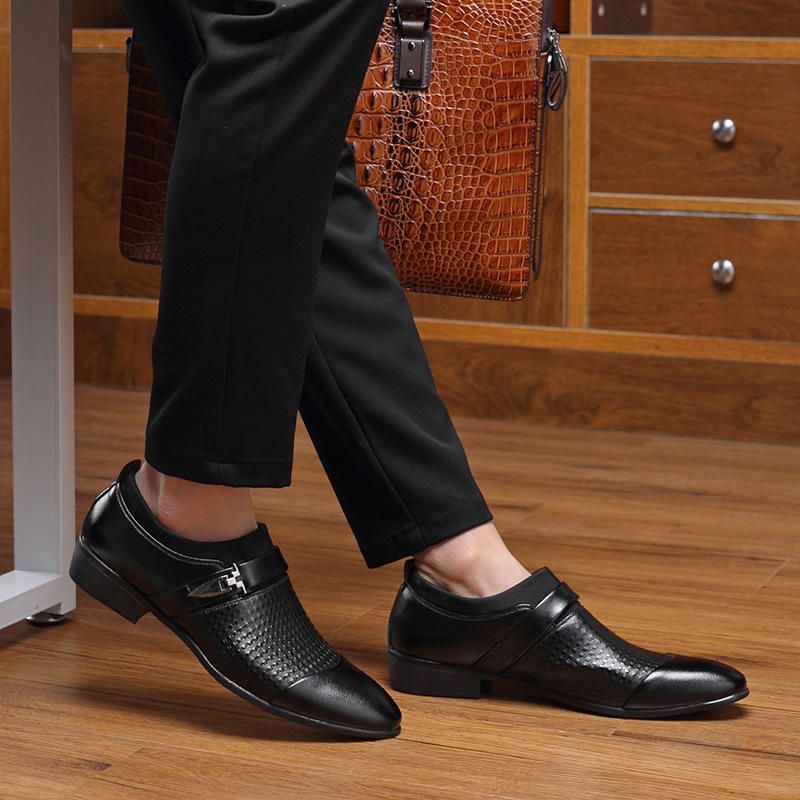 Oxfords Formales De Negocios Informales De Cuero Para Hombres De Gran Tamaño