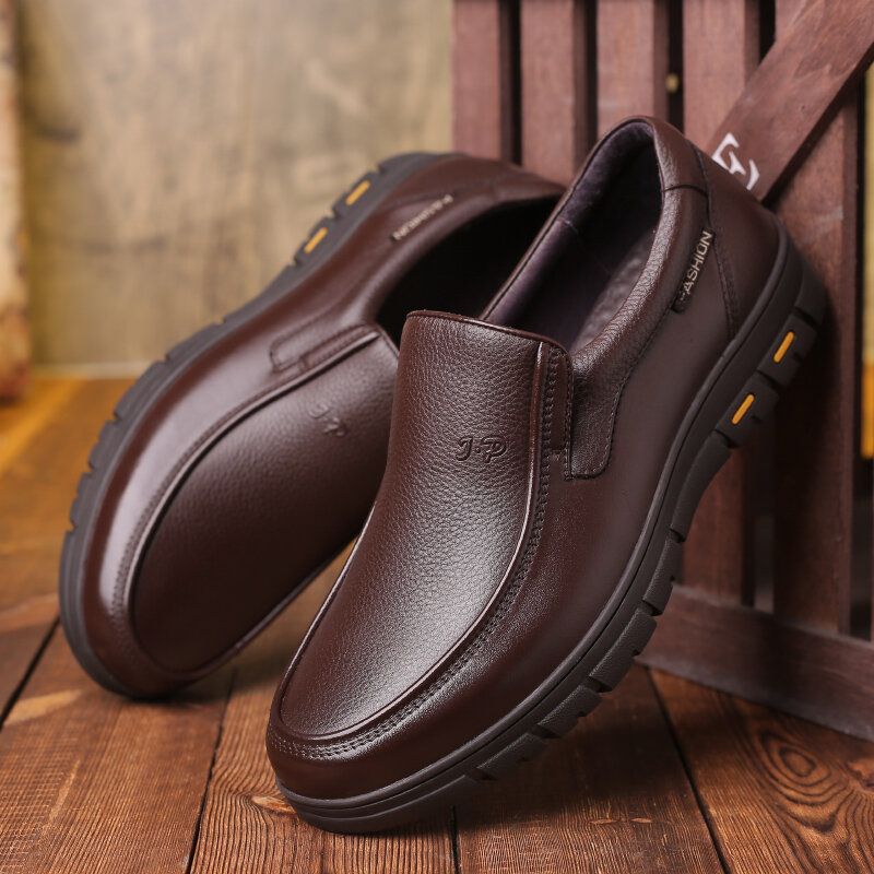 Oxfords De Negocios De Suela Blanda Antideslizante De Cuero De Vaca Para Hombres