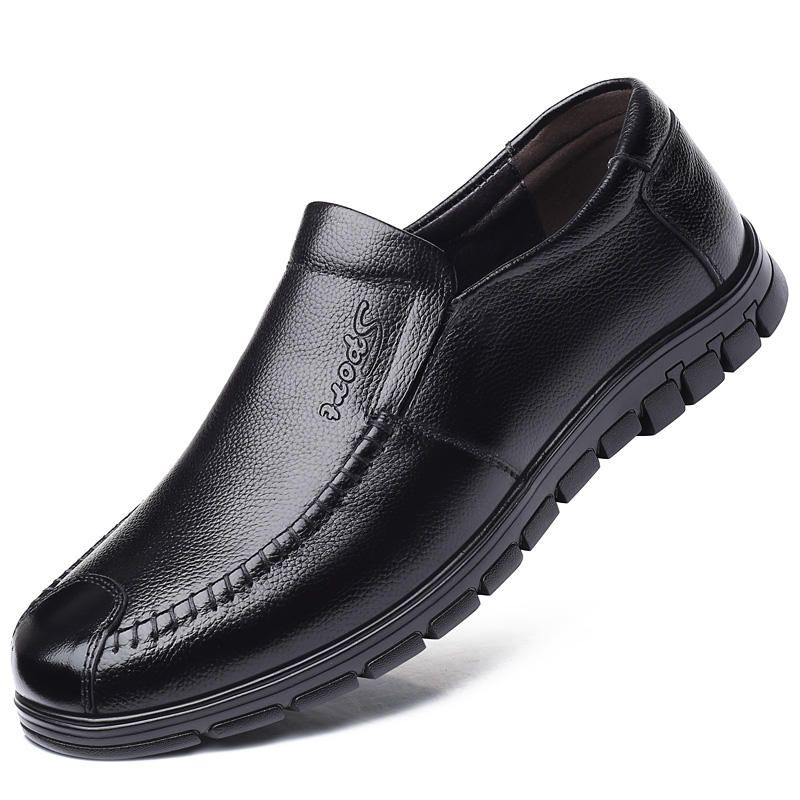 Oxfords De Oficina Informales Antideslizantes De Cuero Genuino Para Hombres