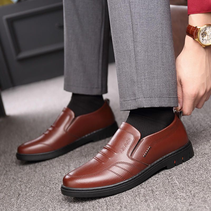 Oxfords De Oficina Informales De Negocios De Cuero Suave De Microfibra