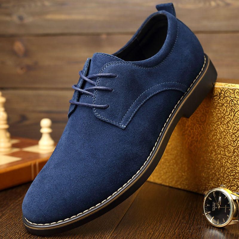 Oxfords De Oficina De Negocios De Gamuza Suave Informal Con Punta Puntiaguda