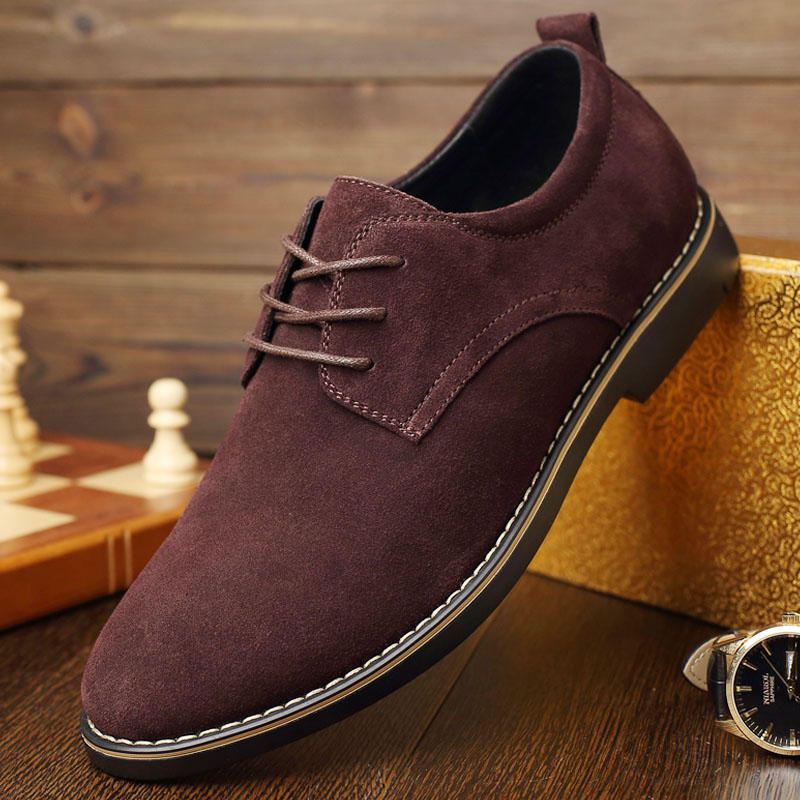 Oxfords De Oficina De Negocios De Gamuza Suave Informal Con Punta Puntiaguda