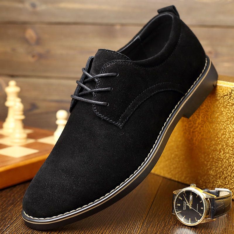 Oxfords De Oficina De Negocios De Gamuza Suave Informal Con Punta Puntiaguda