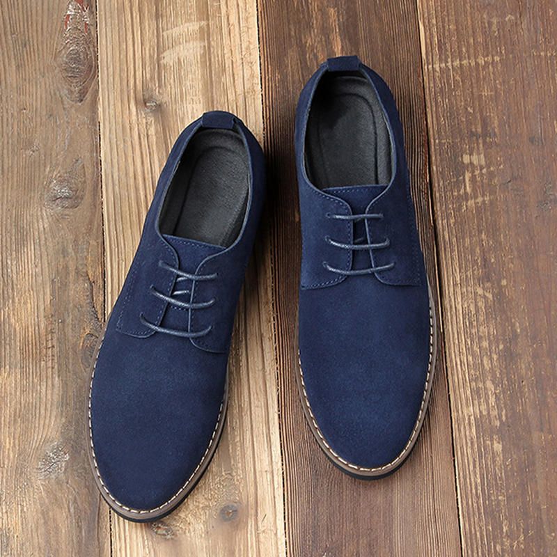 Oxfords De Oficina De Negocios De Gamuza Suave Informal Con Punta Puntiaguda