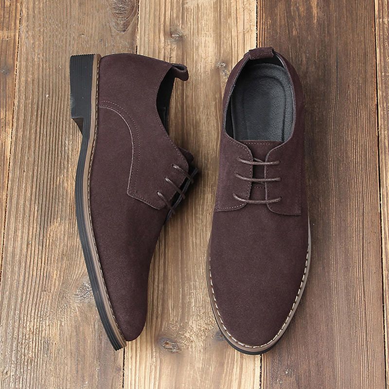 Oxfords De Oficina De Negocios De Gamuza Suave Informal Con Punta Puntiaguda