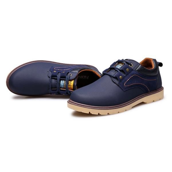 Oxfords De Suela Blanda Formal De Color Puro Con Cordones Y Punta Redonda Para Hombres