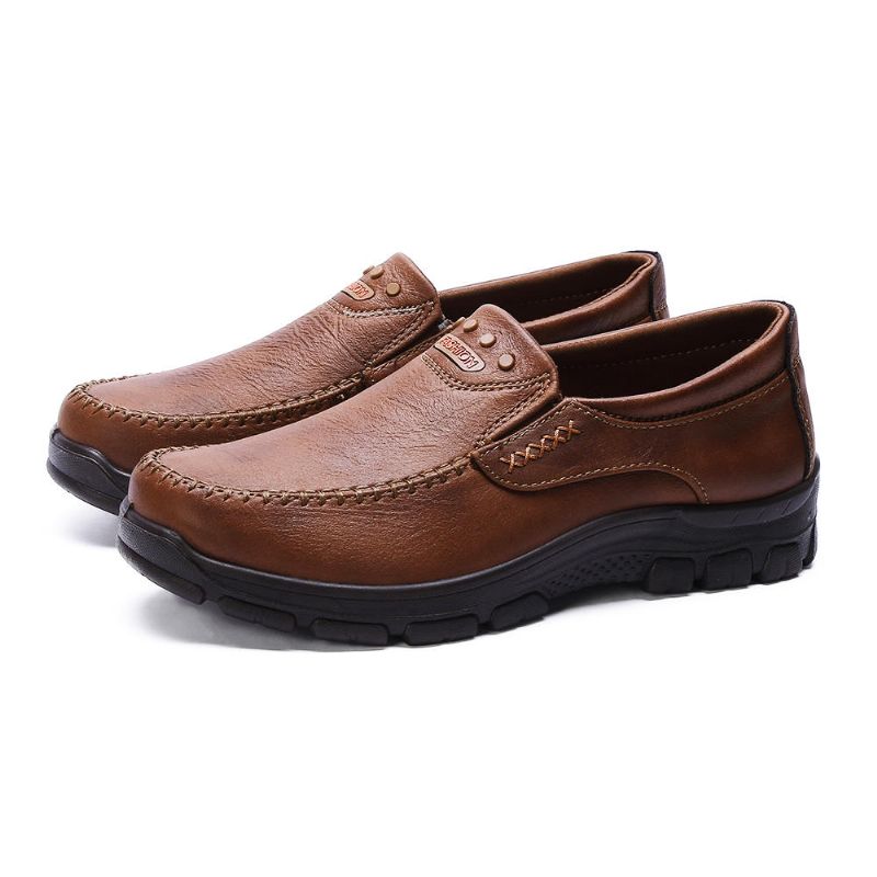 Oxfords De Suela Blanda Informal De Negocios De Cuero Genuino Liviano