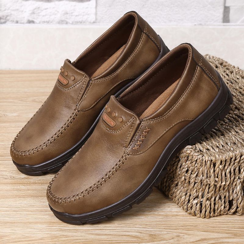 Oxfords De Suela Blanda Informal De Negocios De Cuero Genuino Liviano