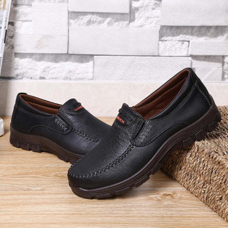 Oxfords De Suela Blanda Informal De Negocios De Cuero Genuino Liviano