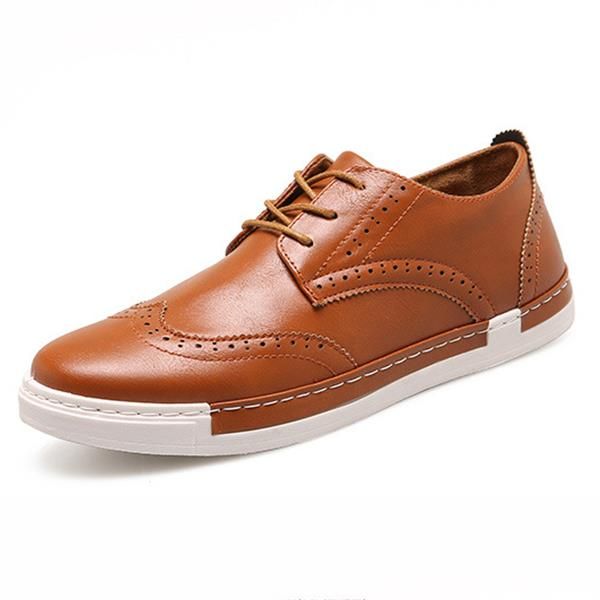 Zapatilla Casual Con Cordones Para Hombre Oxfords Al Aire Libre En Cuero