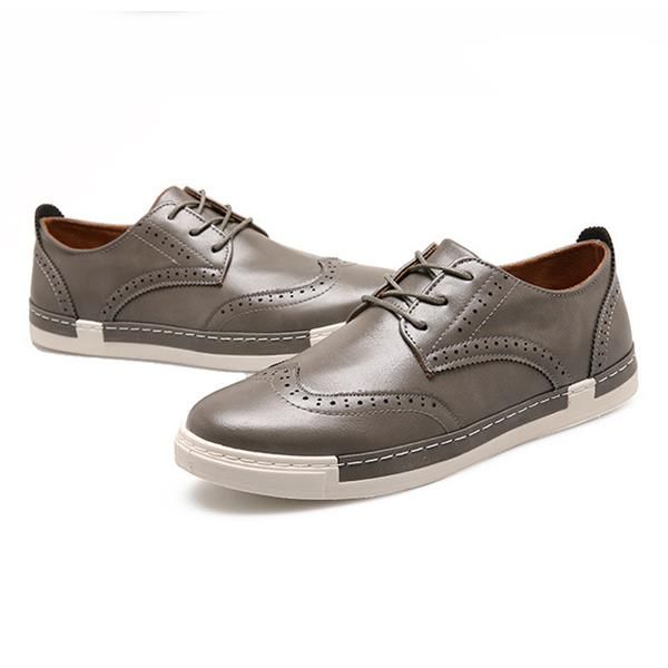 Zapatilla Casual Con Cordones Para Hombre Oxfords Al Aire Libre En Cuero