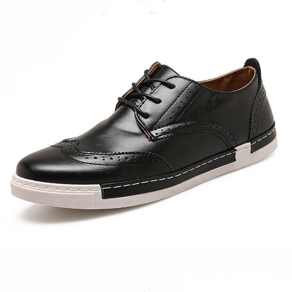 Zapatilla Casual Con Cordones Para Hombre Oxfords Al Aire Libre En Cuero