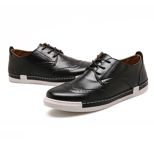 Zapatilla Casual Con Cordones Para Hombre Oxfords Al Aire Libre En Cuero