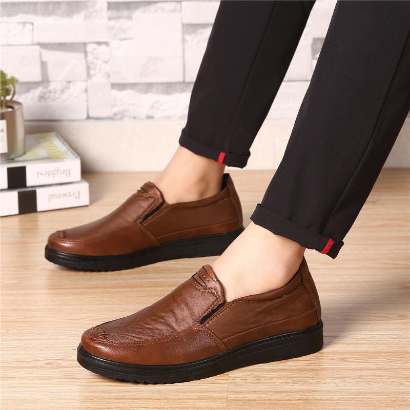 Zapato Casual De Microfibra Con Suela Suave Y Zapatos Oxford Informales