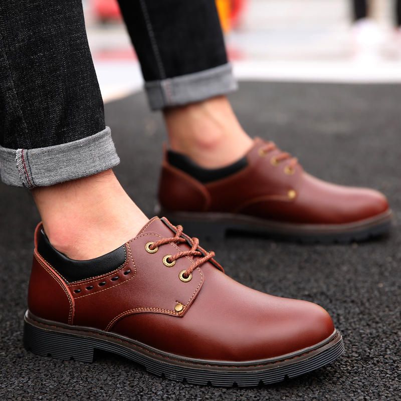 Zapato De Vestir Clásico Con Punta Redonda Zapatos Oxford Informales De Negocios Suaves