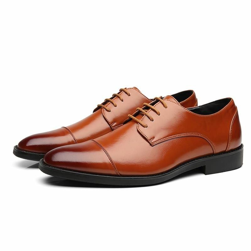 Zapato De Vestir De Cuero De Microfibra Para Hombre Oxfords De Negocios Informales