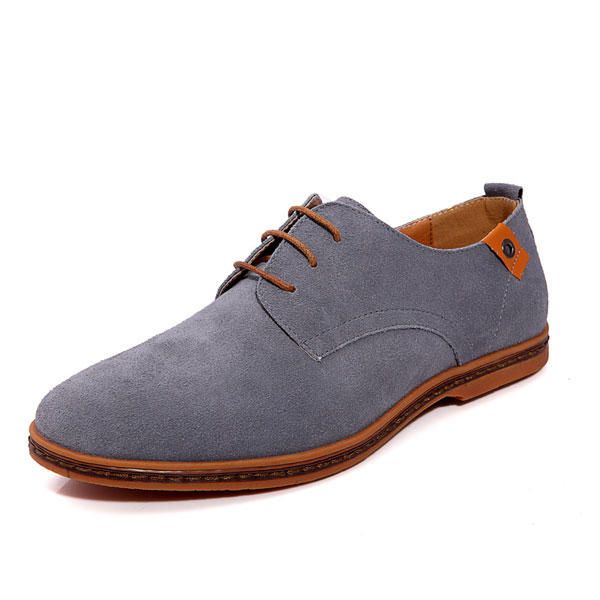 Zapatos Casuales De Cuero De Marea Gris De Negocios Para Hombre