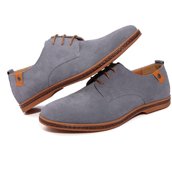 Zapatos Casuales De Cuero De Marea Gris De Negocios Para Hombre