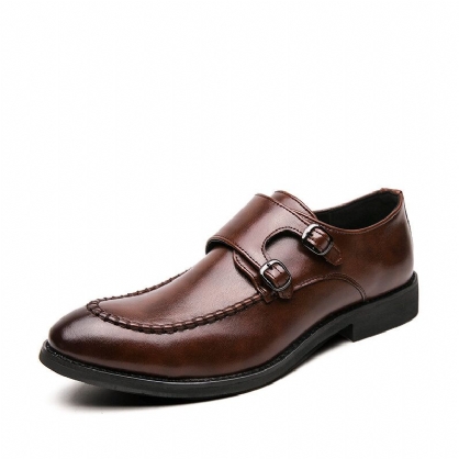 Zapatos Casuales De Negocios Formales Con Hebilla De Metal Con Costura De Tipo Urbano Para Hombre