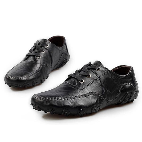 Zapatos De Conducción De Suela De Goma Con Patrón De Pulpo Oxfords Transpirables De Cuero Suave Para Hombre