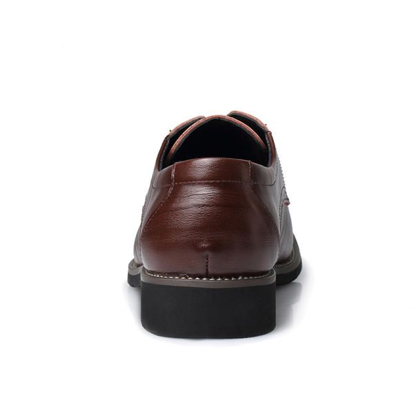 Zapatos De Cuero Con Cordones Para Hombres Zapatos Formales De Negocios Con Punta Puntiaguda