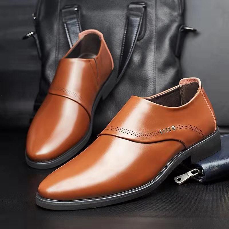 Zapatos De Cuero Formales Con Suela Suave Y Cómoda De Negocios Para Hombres