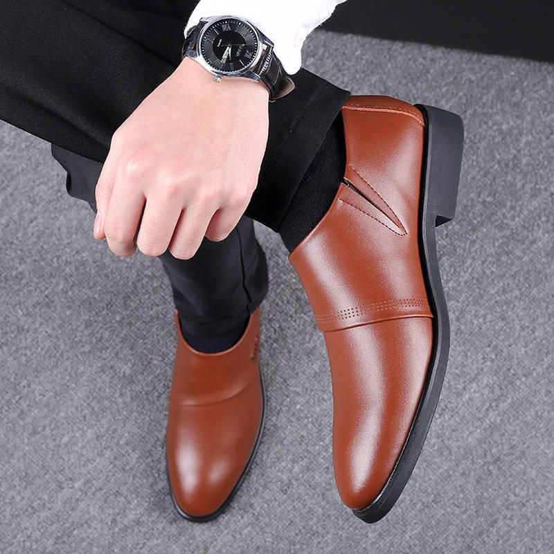 Zapatos De Cuero Formales Con Suela Suave Y Cómoda De Negocios Para Hombres