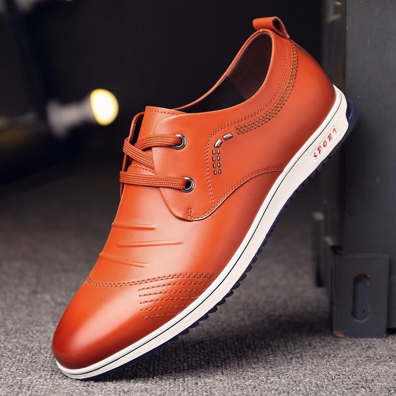 Zapatos De Cuero Informal Suave Antideslizante Para Hombre