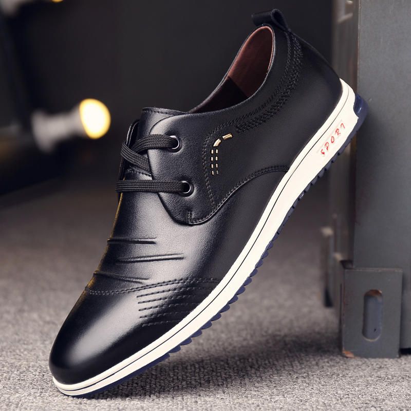 Zapatos De Cuero Informal Suave Antideslizante Para Hombre