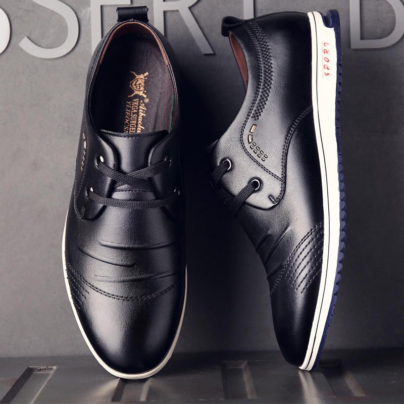 Zapatos De Cuero Informal Suave Antideslizante Para Hombre