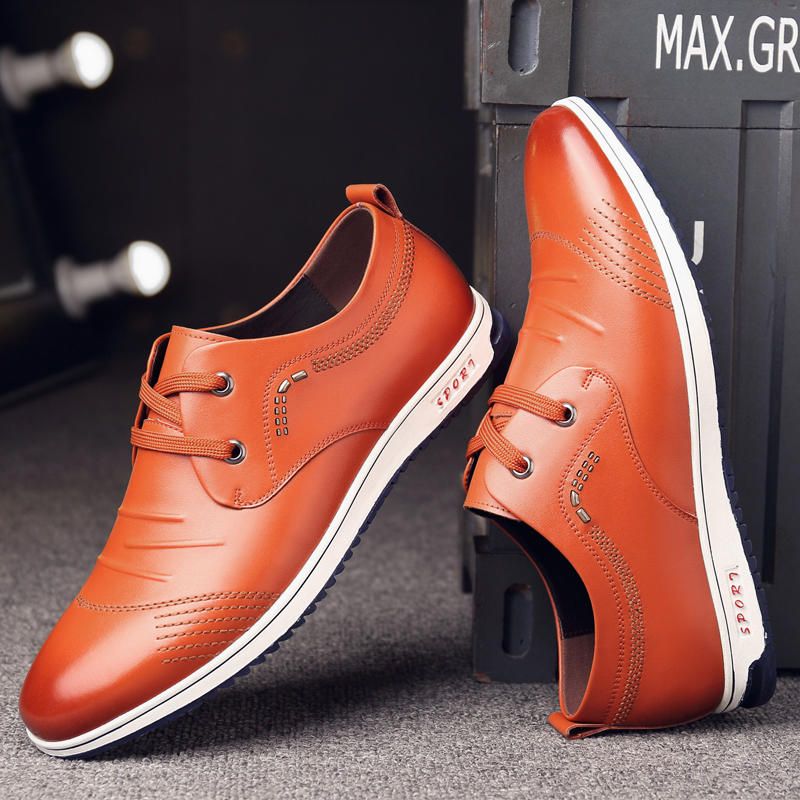 Zapatos De Cuero Informal Suave Antideslizante Para Hombre