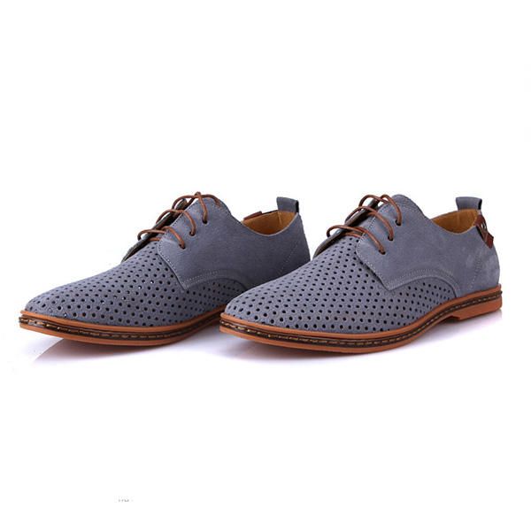 Zapatos De Cuero De Moda De Diseño Nuevo De Gran Tamaño Zapatos De Gamuza Con Agujeros Para Hombres Ocasionales