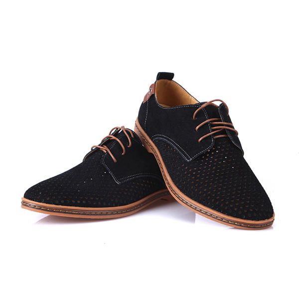 Zapatos De Cuero De Moda De Diseño Nuevo De Gran Tamaño Zapatos De Gamuza Con Agujeros Para Hombres Ocasionales