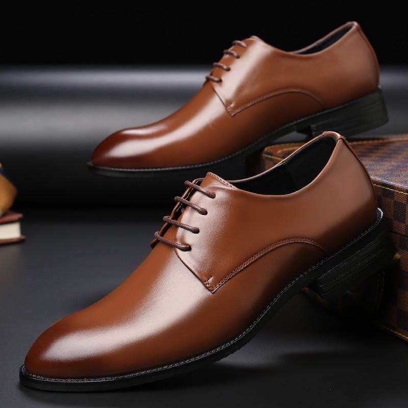 Zapatos De Cuero Oxford De Negocios Formales Cómodos Suaves Clásicos Para Hombres