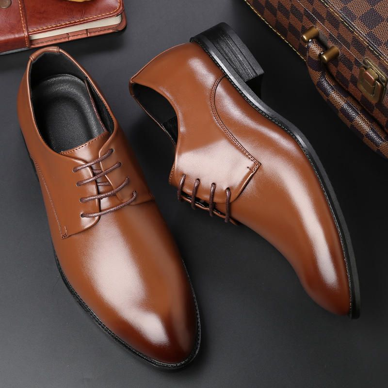 Zapatos De Cuero Oxford De Negocios Formales Cómodos Suaves Clásicos Para Hombres