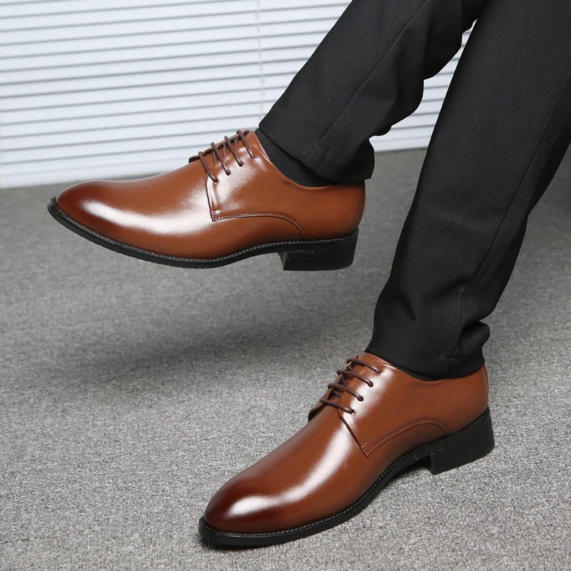 Zapatos De Cuero Oxford De Negocios Formales Cómodos Suaves Clásicos Para Hombres