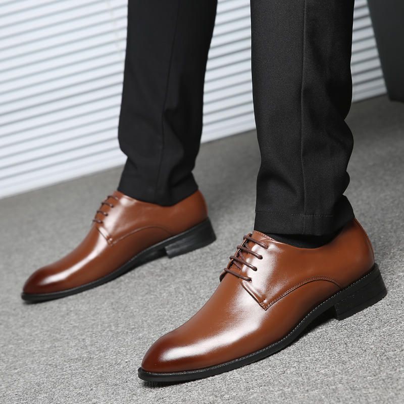 Zapatos De Cuero Oxford De Negocios Formales Cómodos Suaves Clásicos Para Hombres