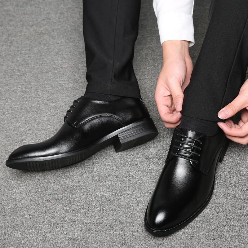 Zapatos De Cuero Oxford De Negocios Formales Cómodos Suaves Clásicos Para Hombres