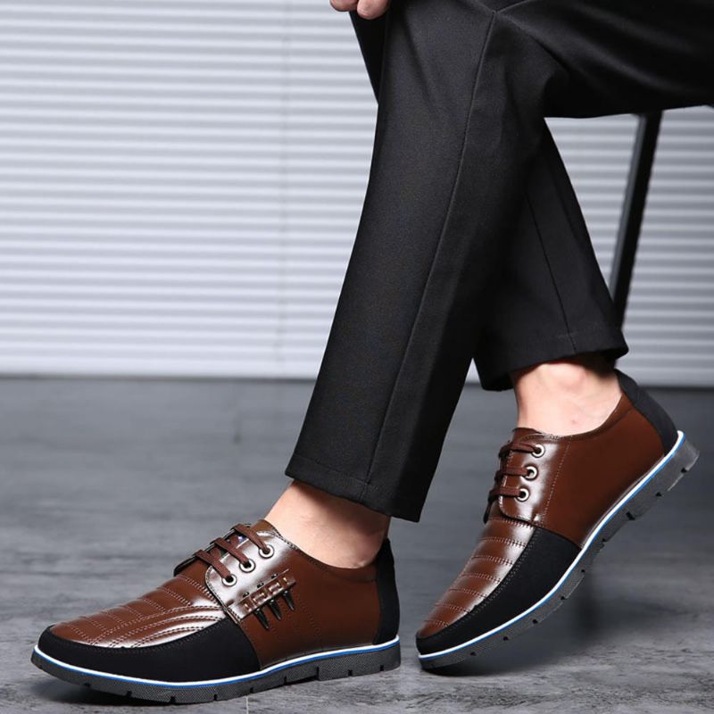 Zapatos De Cuero Oxford Suaves De Negocios De Microfibra Para Hombres De Gran Tamaño