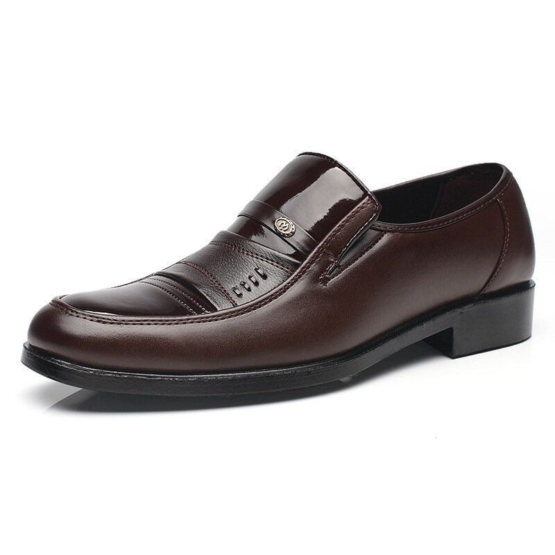 Zapatos De Cuero Oxford De Trabajo Formal De Oficina Informal Para Hombres Vestido De Negocios Con Punta Redonda