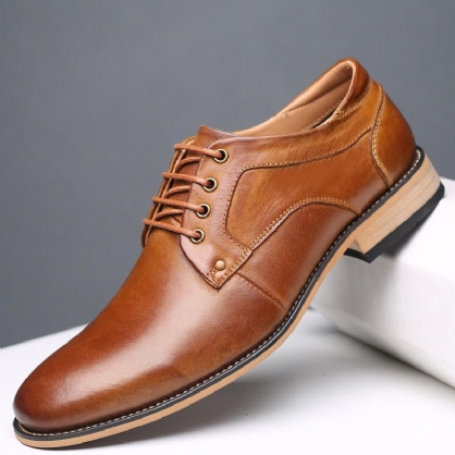 Zapatos De Cuero De Vaca Genuiner Vintage De Gran Tamaño Para Hombres