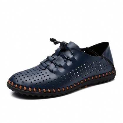 Zapatos Deportivos Al Aire Libre Con Cordones Oxfords Transpirables De Cuero Suave Para Hombres