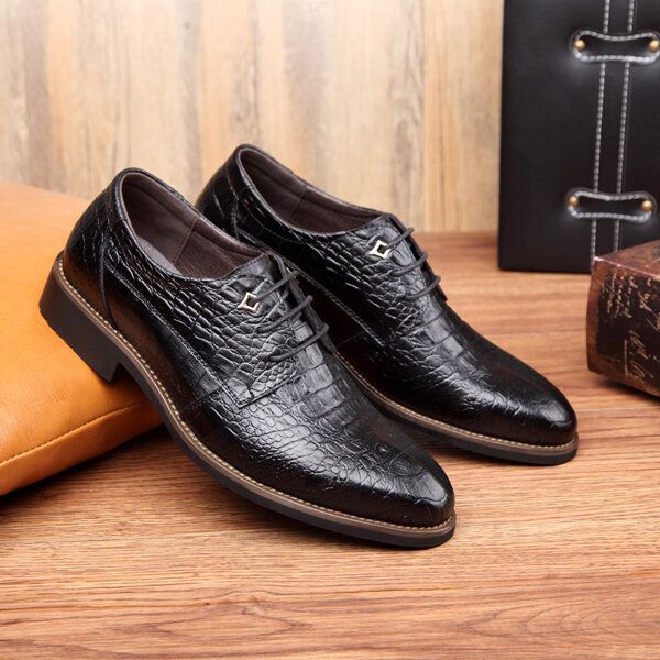 Zapatos De Fiesta Cómodos Suaves Y Cómodos De Moda Formal De Cuero Con Punta Puntiaguda De Negocios Para Hombres Nuevos