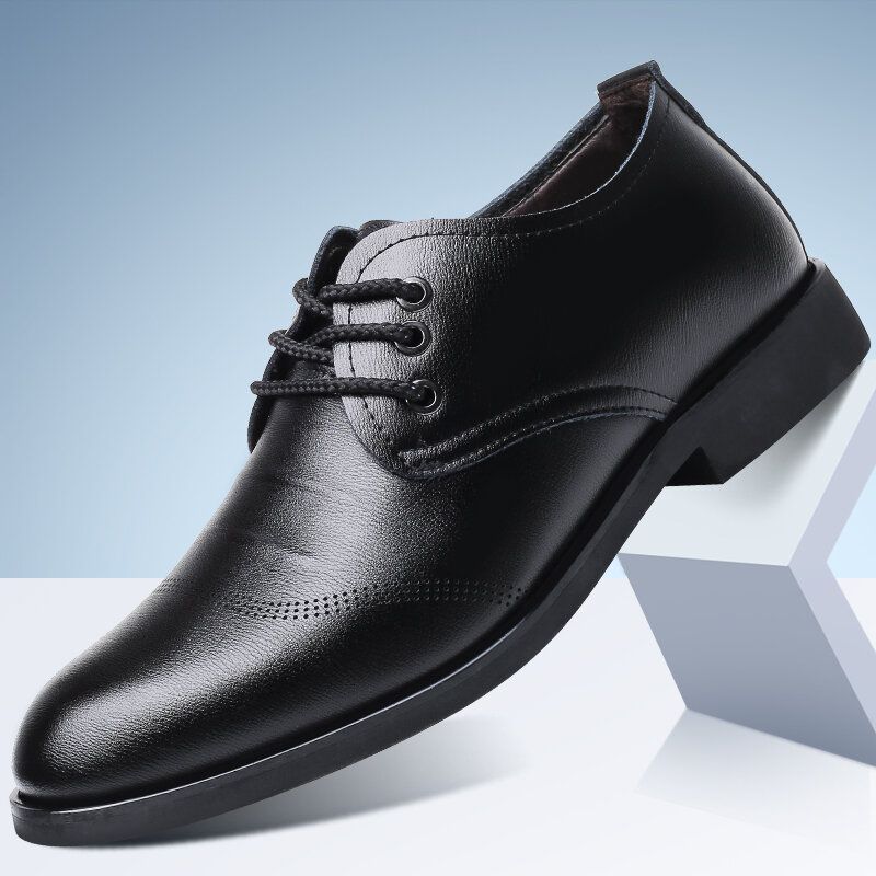 Zapatos Formales Casuales De Negocios Cómodos De Cuero De Microfibra Con Cordones Suaves