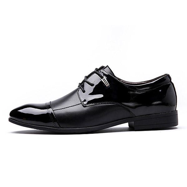 Zapatos Formales Con Cordones De Gran Tamaño Zapatos De Punta Estrecha De Negocios De Cuero Suave