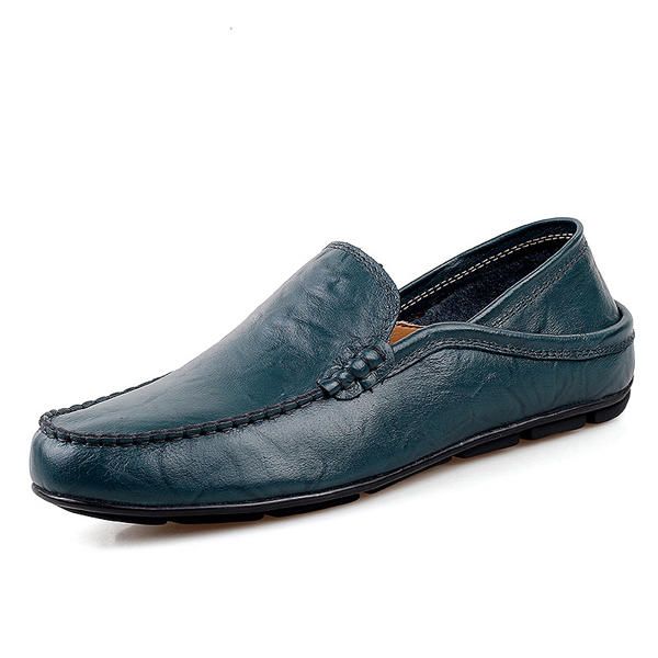 Zapatos Formales De Cuero Suave Para Hombres Zapatos De Negocios Sin Cordones Zapatos De Conducción Informales