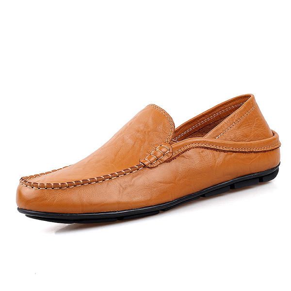 Zapatos Formales De Cuero Suave Para Hombres Zapatos De Negocios Sin Cordones Zapatos De Conducción Informales