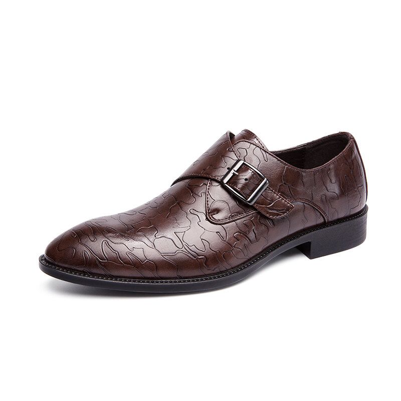 Zapatos Formales Informales De Negocios Con Hebilla De Metal En Relieve De Estilo Británico De Moda Para Hombres