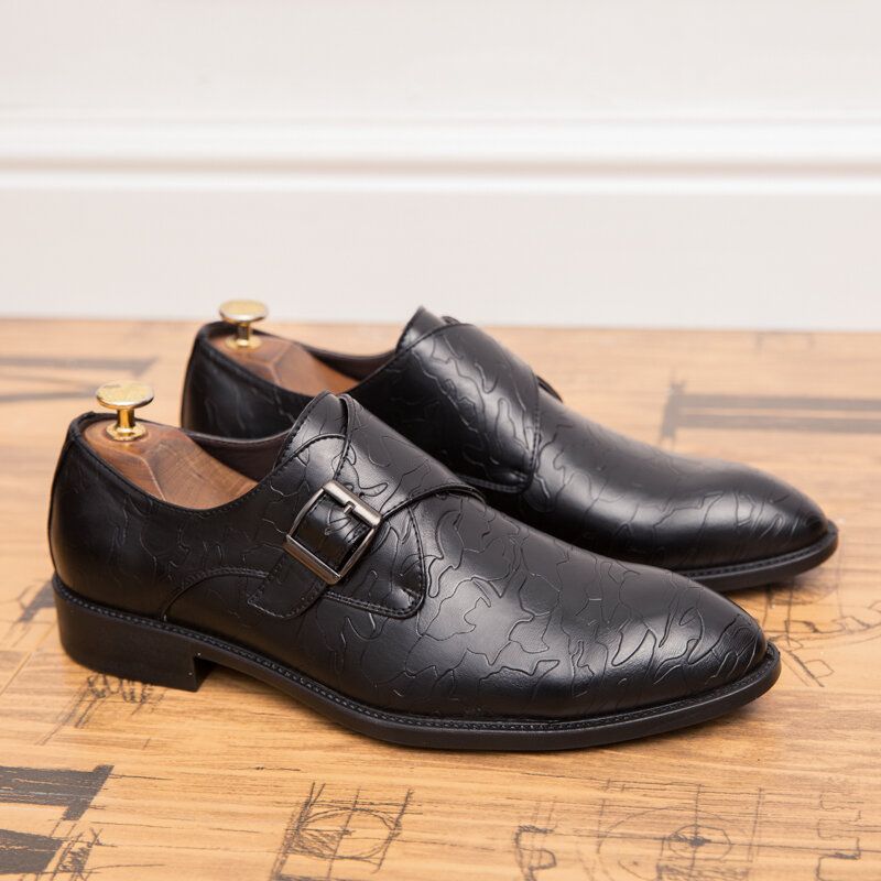 Zapatos Formales Informales De Negocios Con Hebilla De Metal En Relieve De Estilo Británico De Moda Para Hombres