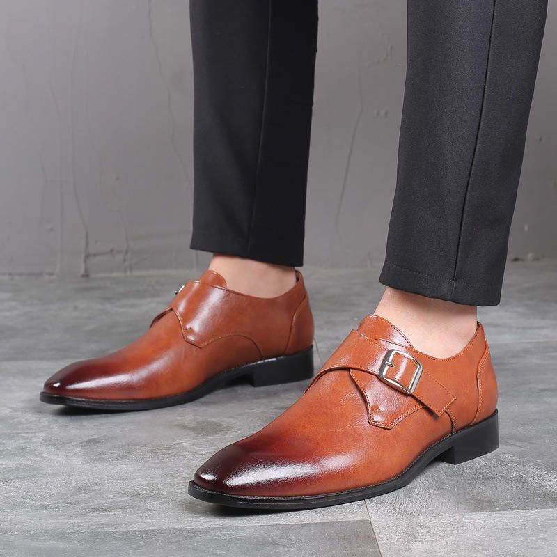 Zapatos Formales De Negocios Cómodos Y Transpirables Con Punta Cuadrada Para Hombre